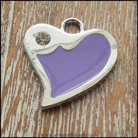 Purple Enamel Heart Charm Somerset Beads
