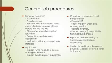 Ppt Chemical Hygiene Plan Bsl 2 Laboratory Safety Exposure Control