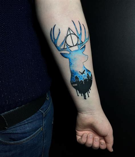 See more ideas about harry potter tattoos, tattoos, harry potter tattoo. Memorable Blue Harry Potter Tattoo Design - Blurmark