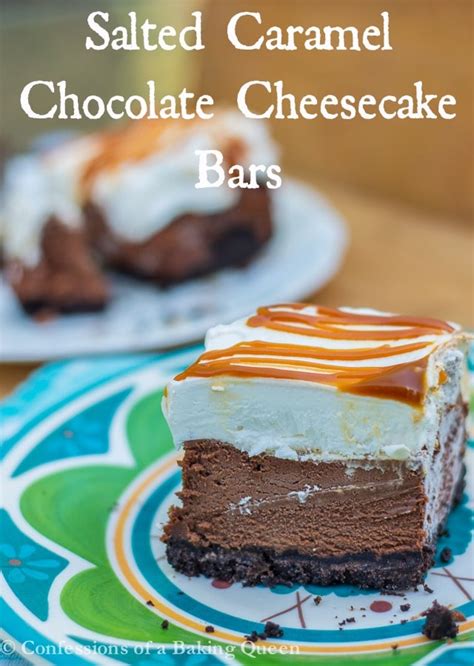 Salted Caramel Chocolate Cheesecake Bars Confessions Of A Baking Queen