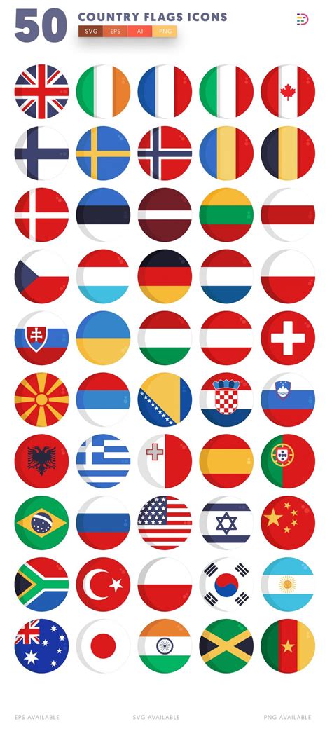 50 Country Flags Icons Dighital Icons Premium Icon Sets For All