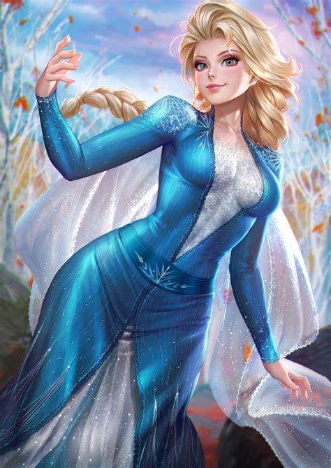 Safebooru 1girl Absurdres Blue Dress Blue Eyes Blush Braid Dress Elsa Frozen Freckles Frozen