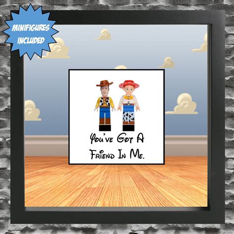 Woody And Jesse Minifigure Frame Mum Gift Geek Box Dad Idea For Her For Him Fathers Day