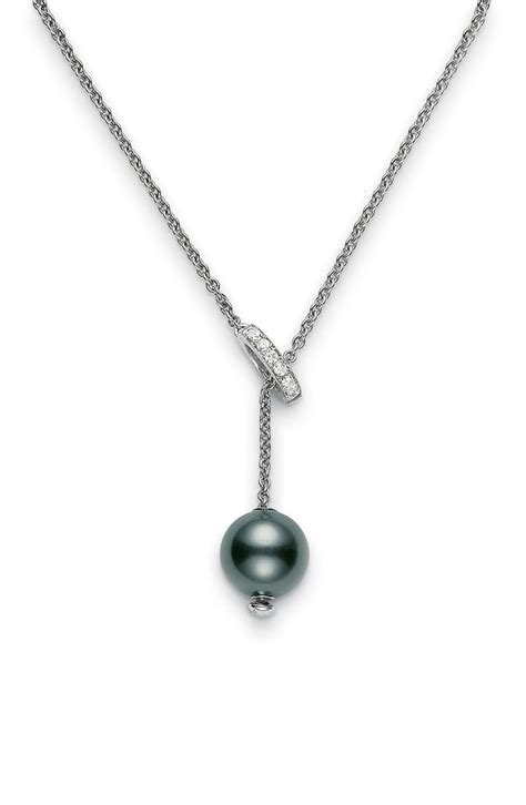Mikimoto Pearls In Motion Black South Sea Cultured Pearl And Diamond