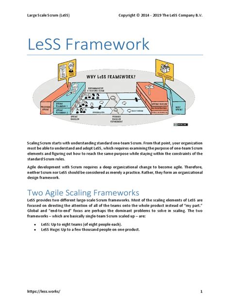 Less Framework Two Agile Scaling Frameworks Pdf Scrum Software