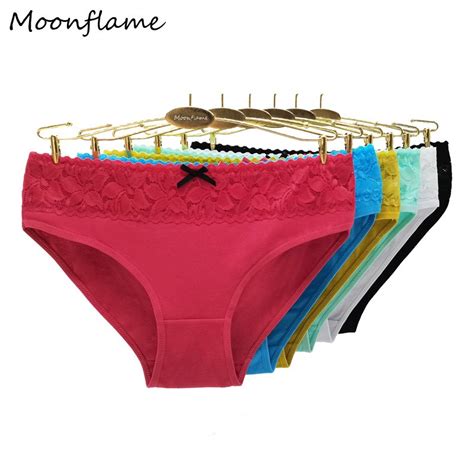 moonflame 5 pcs lots women solid color sexy lace panties underwear m l xl 89466 women s panties