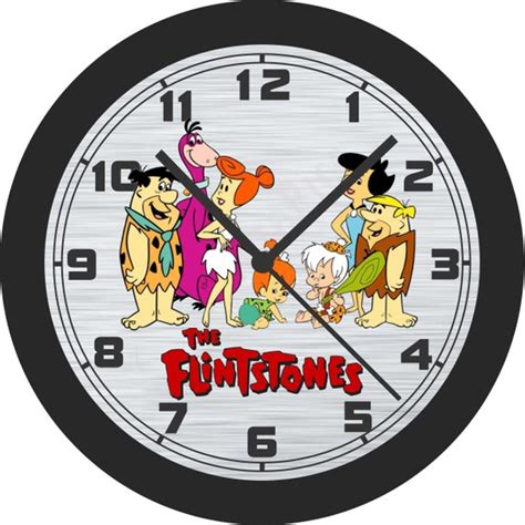 The Flintstones Cartoon Characters Wall Clock Free Us Ship Etsy