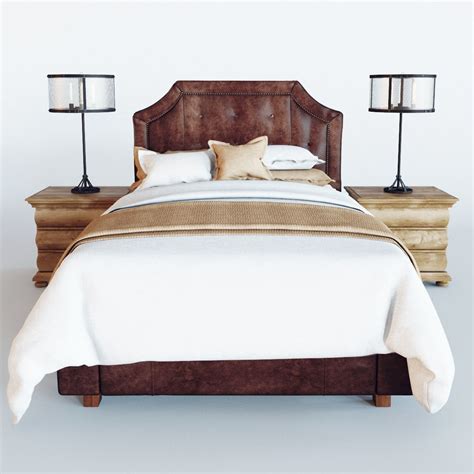 Delano Leather Bed 3d Cgtrader