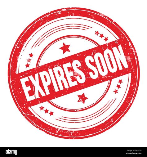 Expires Soon Text On Red Round Grungy Texture Stamp Stock Photo Alamy
