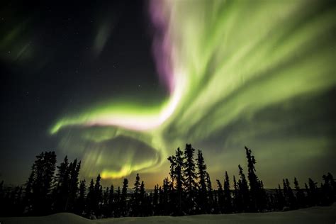 Aurora Boreal No Canadá Em Eagle Pains Em Yukon Foto Canadian Tourism