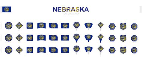 Large Collection Of Nebraska Flags Of Various Shapes And Effects Stok
