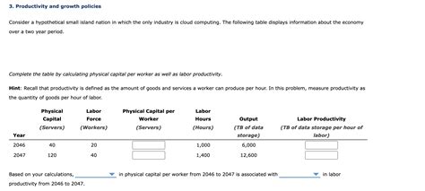 Solved 3. Productivity and growth policies Consider a | Chegg.com