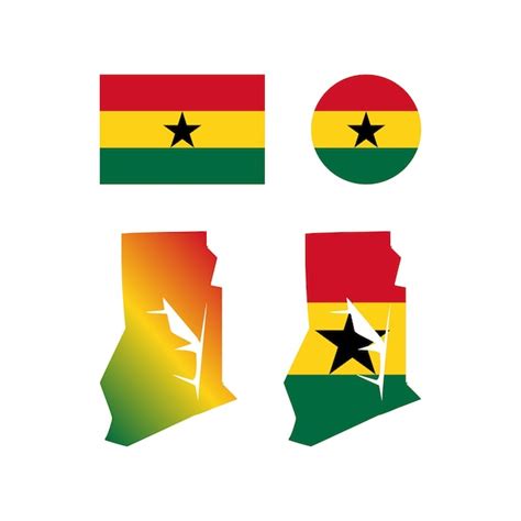 Premium Vector Ghana National Map And Flag Vectors Set