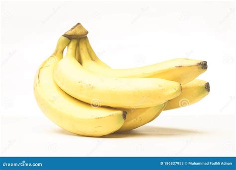 Yellow Fresh Banana Isolated Against White Stock Image Image Of