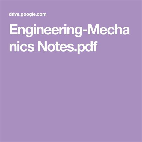 Engineering Mechanics Notespdf