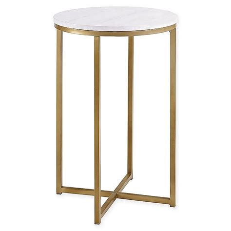 Forest Gate™ Modern Glam 16 Inch Round Side Table In Chrome Bed Bath