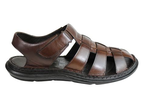 Brand New Savelli Christopher Mens Leather Closed Toe Sandals Made In