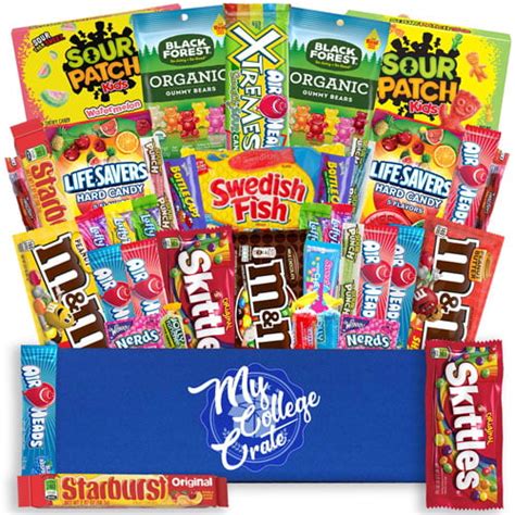 My College Crate Bulk Candy Snacks Variety Pack Box 40 Piece Giant