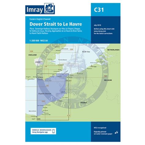 Imray Chart C31 Dover Strait To Le Havre Amnautical