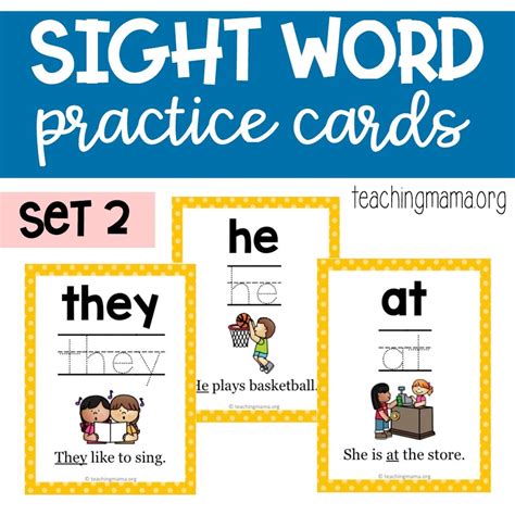 Sight Word Practice Cards Primer Set Teaching Mama