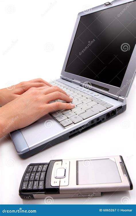 Laptop And Mobile Phone Stock Image Image Of Chains Equipment 6065267