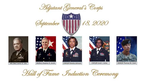 Us Army Adjutant General School Ag Corps 2020 Hall Of Fame