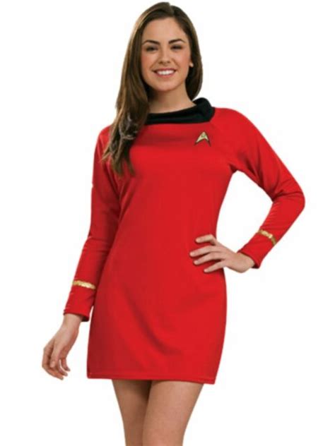 Womens Star Trek Original Red Shirt Uhura Halloween Costume Cosplay