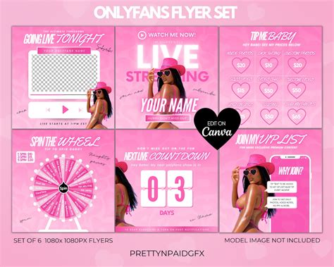 Onlyfans Flyer Onlyfans Editable Template Onlyfans Tip Menu Etsy Hot