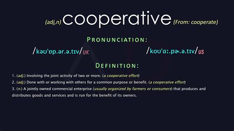 Cooperative Meaning And Pronunciation Audio Dictionary Youtube