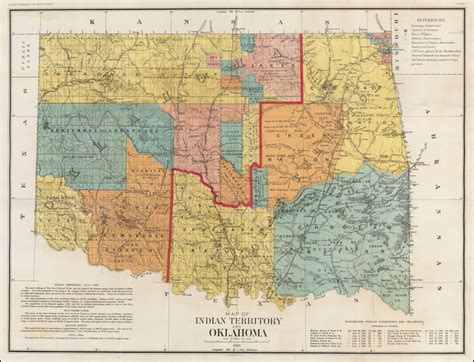 Map Of Indian Territory And Oklahoma 1890 Barry