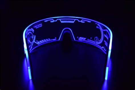 blue tron led visor glasses perfect for cosplay and etsy