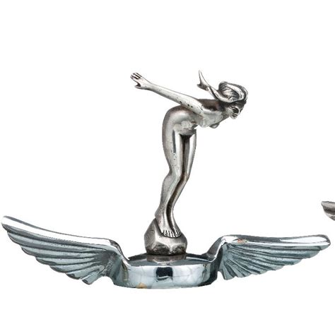 Bonhams Cars A Silver Winged Figurine Mascot Of A Diving Maiden