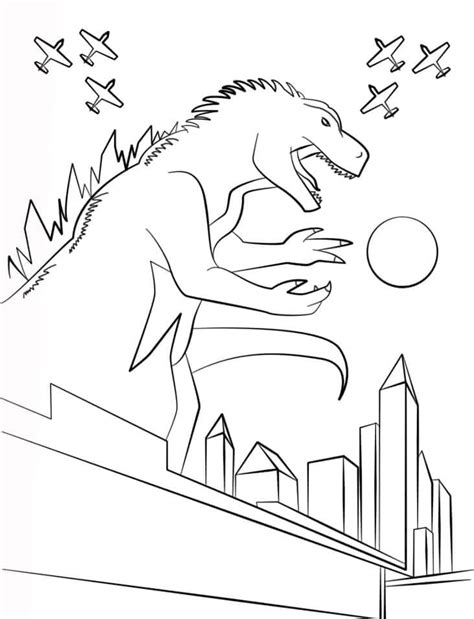Godzilla Gigante Para Colorear Imprimir E Dibujar Coloringonlycom