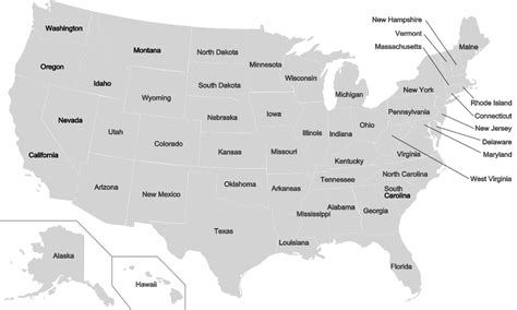 Alphabetical List Of 50 States Of The United States
