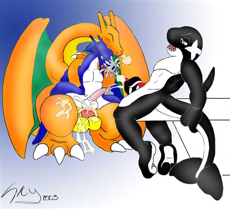 Rule 34 2003 Anthro Charizard Color Cum Insertion Interspecies Male Male Only Multiple Males