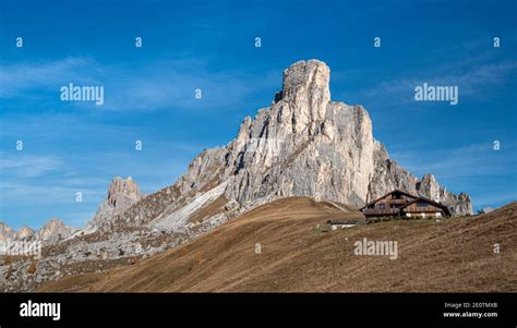 Mountain Landscape Dolomite Passo Di Giau The Alps Italy Stock Photo