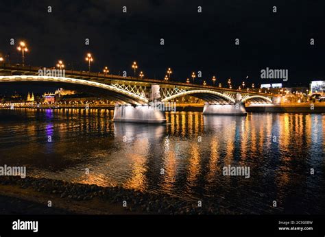 Margit Margaret Bridge And The Danube River Night View Budapest