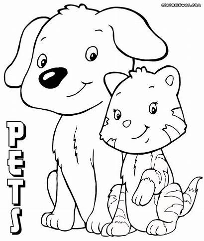 Pets Coloring Pages Dog Cat Animal
