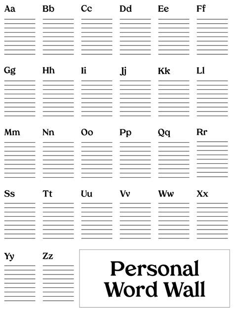 10 Best Personal Word Wall Printable Pdf For Free At Printablee