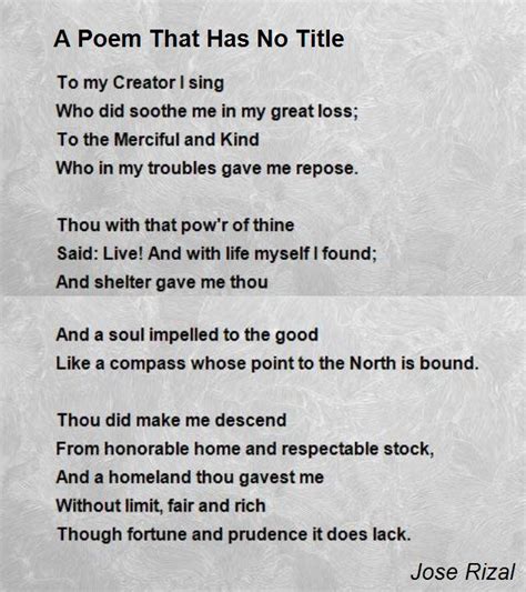 Rizal Poems
