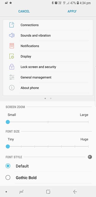 How Do I Customise Screen Zoom And Font Size On My Samsung Phone