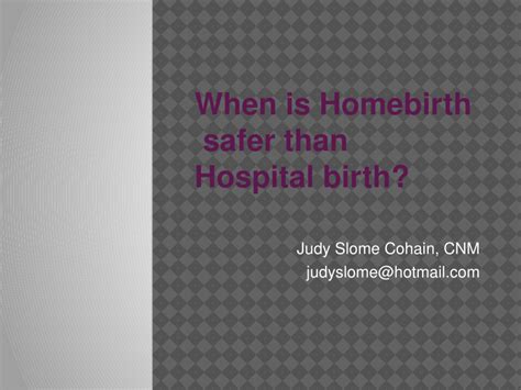pdf when is homebirth safer than hospital birth