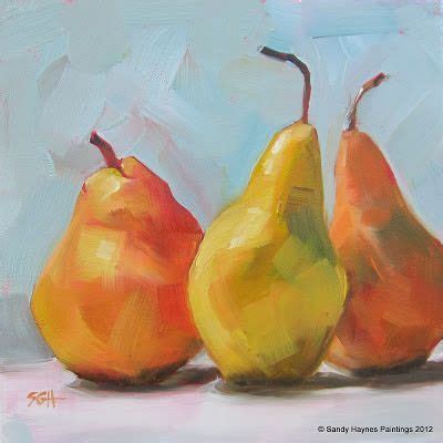 Light And Optimistic Pears Painting By Sandy Graeser Haynes Flower