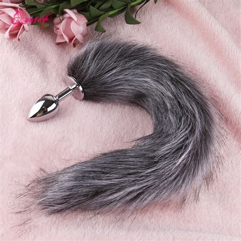 fox tail anal plug erotic anus toy butt plug sex toys for woman and men metal feather anal toys