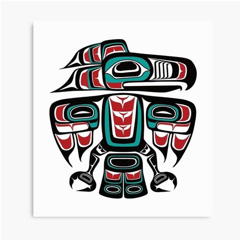 Haida Tlingit Native Raven Totem Canvas Print For Sale By Beltschazar Raven Totem Pacific