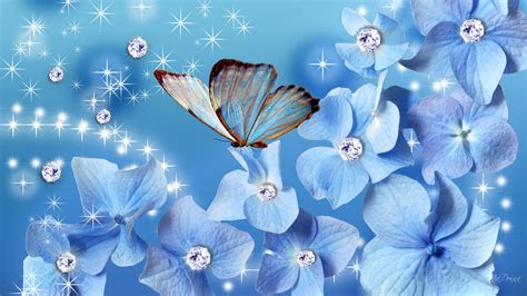 Beautiful Flower With Butterfly Wallpaper Gambar Bunga