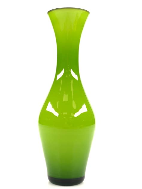 Lot Mid Century Modern Swedish Green Cased Glass Vase