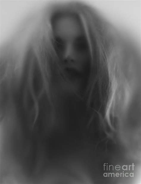 Beautiful Young Woman Face Behind Hazy Glass Photograph By Maxim Images Prints
