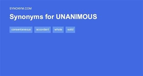 Another Word For UNANIMOUS Synonyms Antonyms