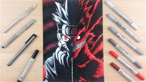 Images Of Pencil Nine Tailed Fox Naruto Drawing